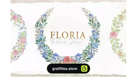 کلیپ آرت فریم گل آبرنگی Watercolor Floral Frames