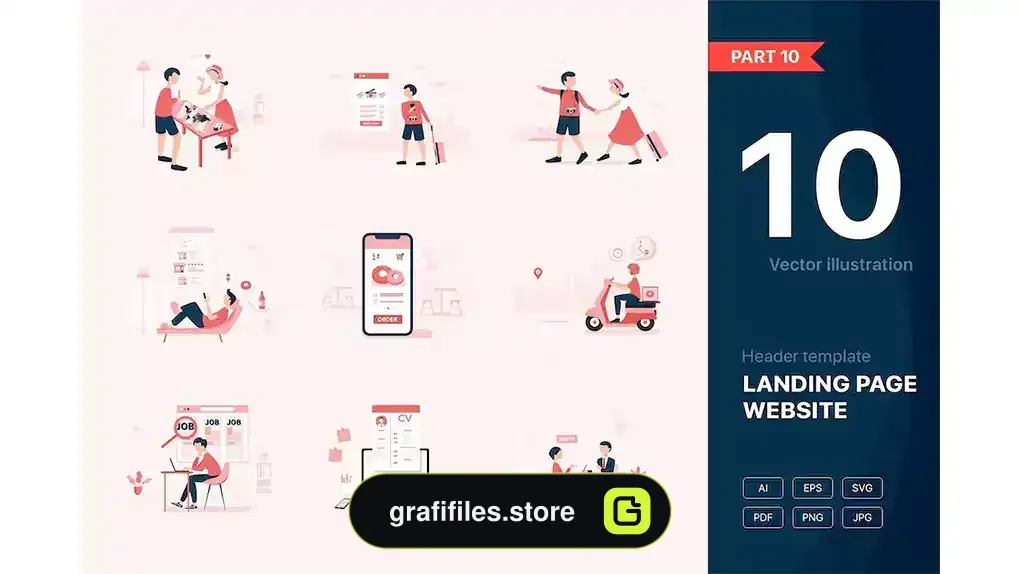 طرح وکتور لندینگ پیج Website Illustrations Set Part 10