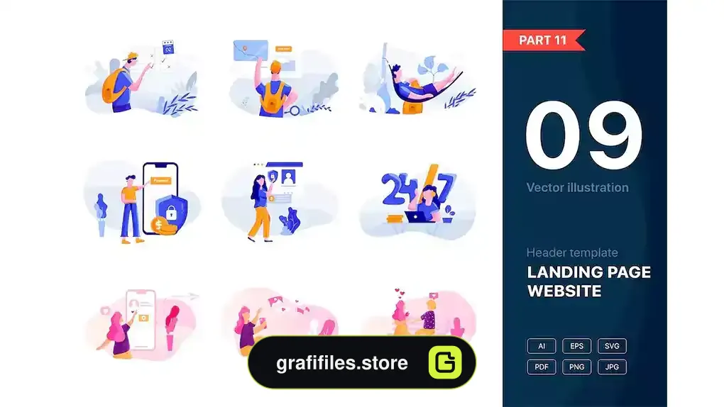 طرح وکتور لندینگ پیج Website Illustrations Set Part 11