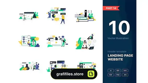 طرح وکتور لندینگ پیج Website Illustrations Set Part 14