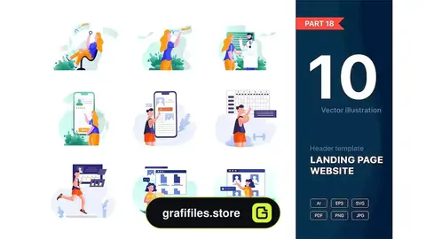 طرح وکتور لندینگ پیج Website Illustrations Set Part 18