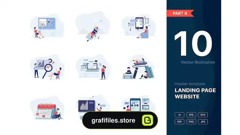 طرح وکتور لندینگ پیج Website Illustrations Set Part 8