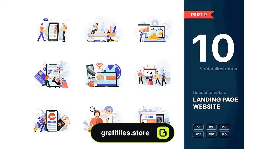 طرح وکتور لندینگ پیج Website Illustrations Set Part 9
