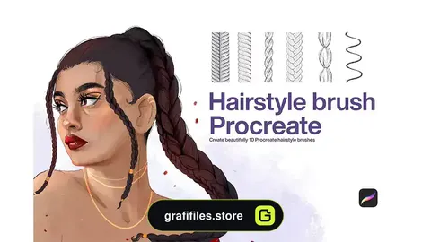 براش مو پروکریت Hairstyle Brush Procreate