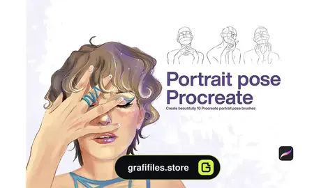 براش ژست پرتره پروکریت Portrait Pose Stamps Procreate