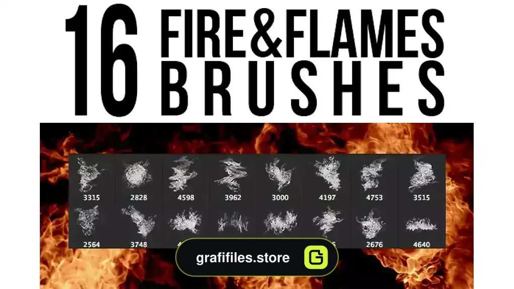 براش آتش فتوشاپ Fire & Flames Brushes