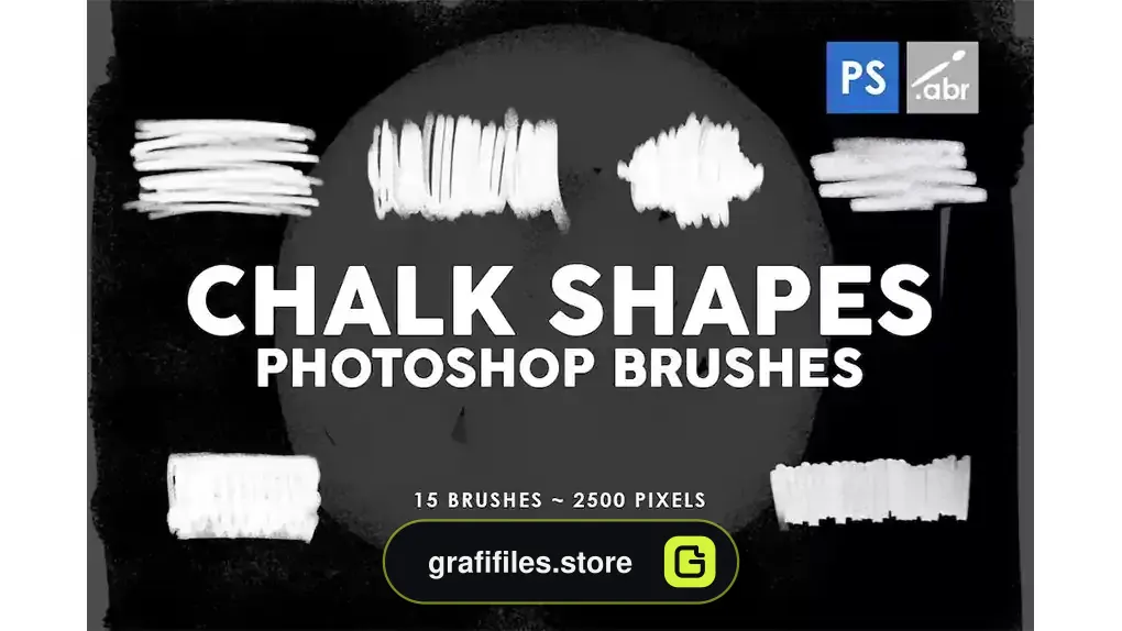 براش گچ فتوشاپ Chalk Shapes Photoshop Stamp Brushes