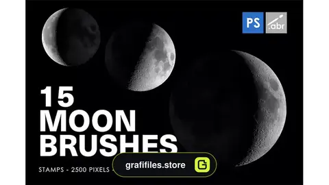 براش ماه فتوشاپ Moon Photoshop Stamp Brushes