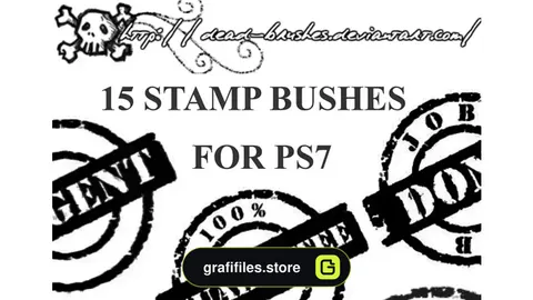 براش مهر فتوشاپ Photoshop Stamp Brushes