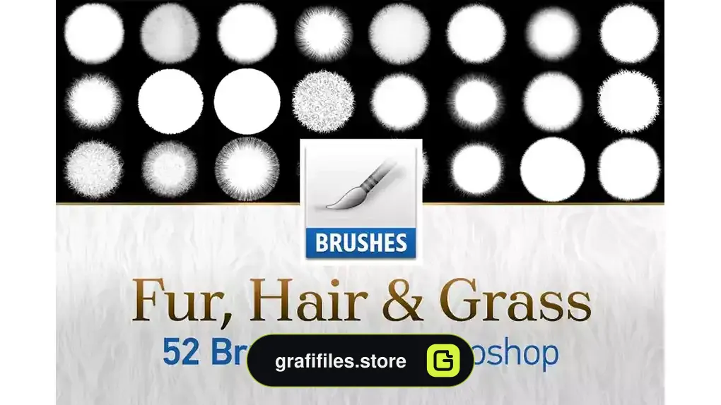 براش مو و چمن فتوشاپ Fur Hair and Grass Brushes