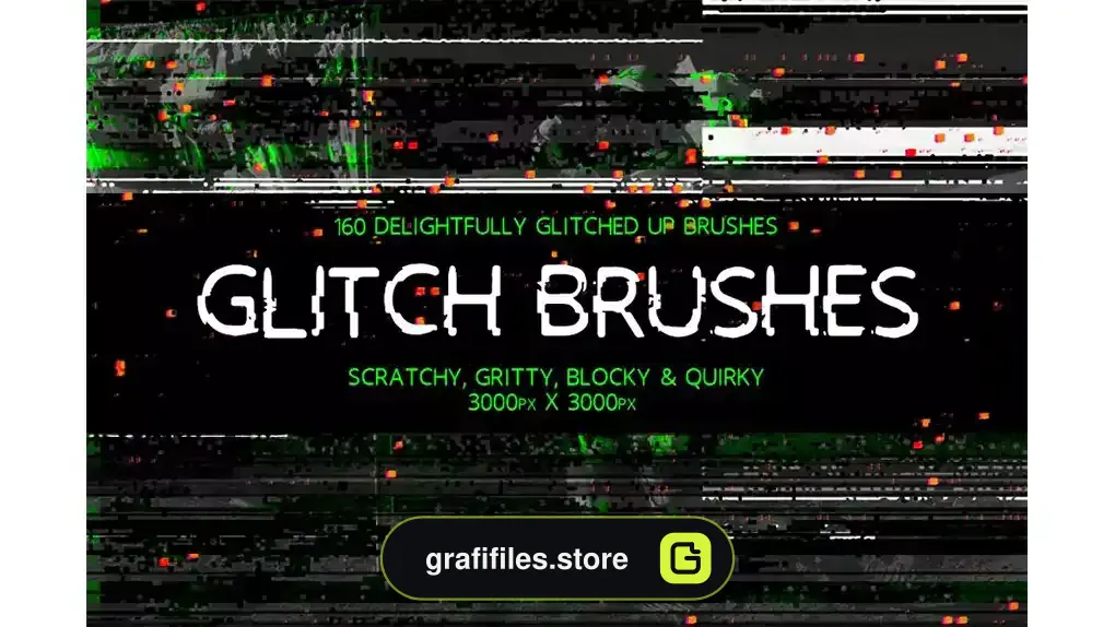 براش گلیچ و نویز فتوشاپ Glitch Brushes