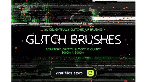 براش گلیچ و نویز فتوشاپ Glitch Brushes