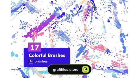 براش ایلوستریتور Colorful Brushes for Adobe Illustrator