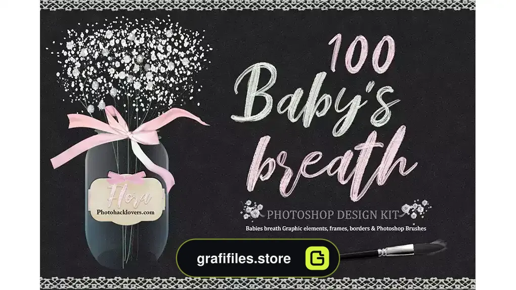 براش گل فتوشاپ Babys Breath Design Kit