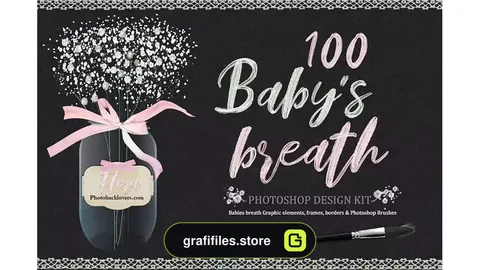 براش گل فتوشاپ Babys Breath Design Kit