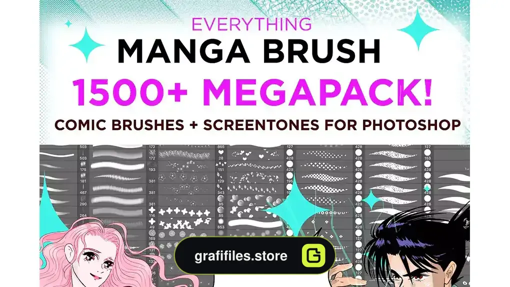 براش فتوشاپ MANGA COMIC BRUSH MEGAPACK