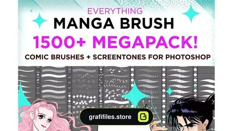 براش فتوشاپ MANGA COMIC BRUSH MEGAPACK