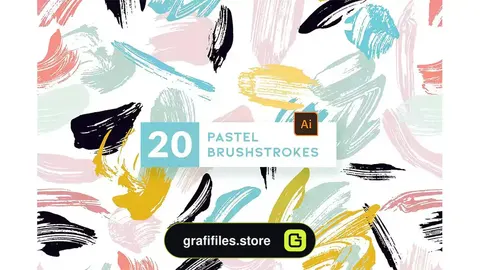 براش رد قلمو پاستلی ایلوستریتور Pastel Brushstrokes