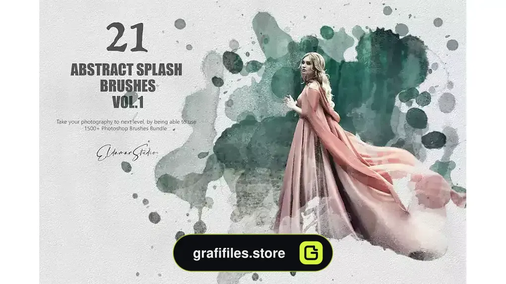 براش پاشیدن رنگ فتوشاپ Abstract Splash Photoshop Brushes Vol. 1