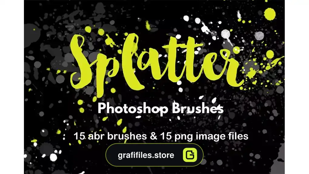 براش پاشیدن رنگ Watercolor Splatter Brushes Graffiti