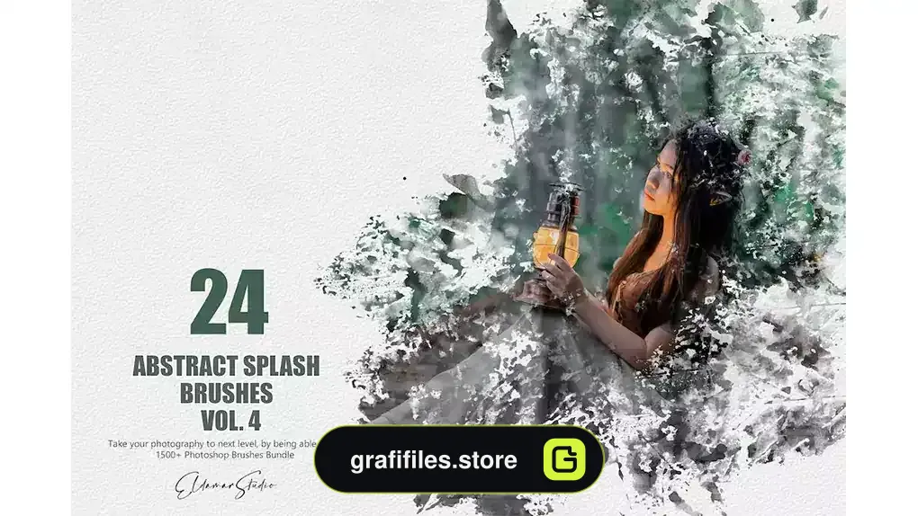 براش پاشیدن رنگ فتوشاپ Abstract Splash Brushes - Vol. 4