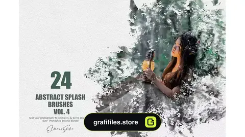 براش پاشیدن رنگ فتوشاپ Abstract Splash Brushes - Vol. 4