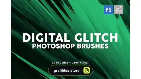 براش نویز دیجیتال فتوشاپ Digital Glitch Photoshop Stamp Brushes