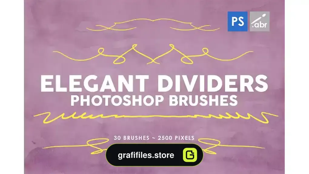 براش خط فتوشاپ Elegant Dividers Photoshop Stamp Brushes