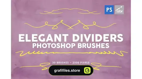 براش خط فتوشاپ Elegant Dividers Photoshop Stamp Brushes
