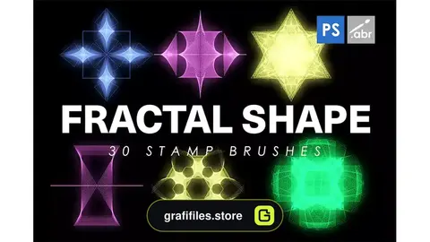 براش اشکال فراکتال فتوشاپ Fractal Shape Stamp Brushes