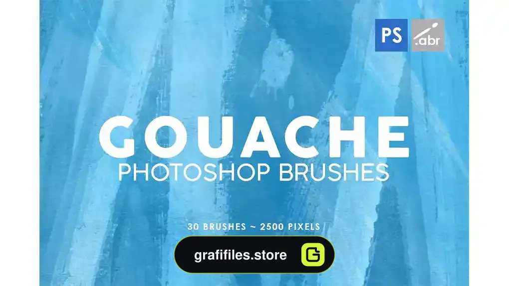 براش گواش فتوشاپ Gouache Photoshop Stamp Brushes
