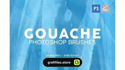 براش گواش فتوشاپ Gouache Photoshop Stamp Brushes