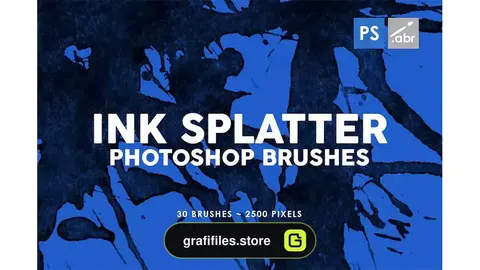 براش پاشیدن جوهر فتوشاپ Ink Splatter Photoshop Brushes Vol. 2