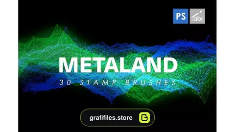 براش فتوشاپ Metalandscape Photoshop Stamp Brushes