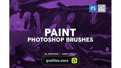 براش فتوشاپ با تکسچر رنگ روغن Paint Texture Photoshop Brushes Vol. 3