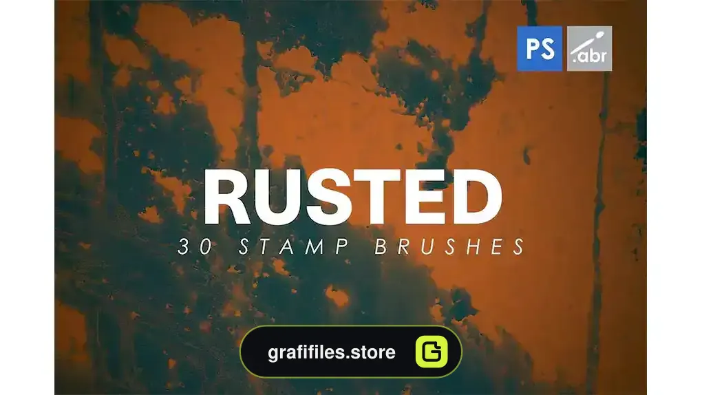 براش فلز زنگ زده فتوشاپ Rusted Metal Photoshop Stamp Brushes