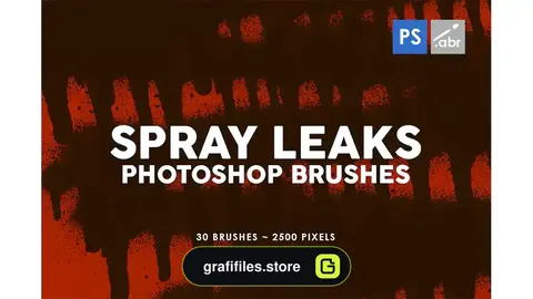براش اسپری فتوشاپ Spray Leaks Photoshop Stamp Brushes