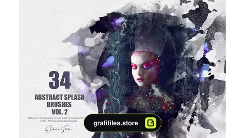براش پاشیدن رنگ فتوشاپ Abstract Splash Photoshop Brushes Vol. 2
