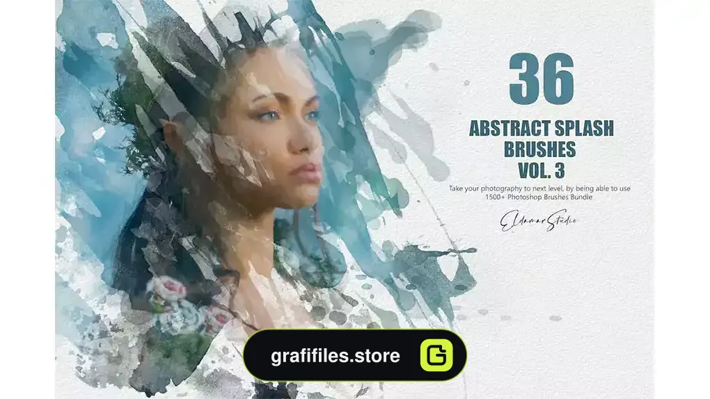 براش پاشیدن رنگ فتوشاپ Abstract Splash Brushes - Vol. 3