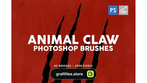 براش رد پنجه حیوانات فتوشاپ Animal Claw Photoshop Stamp Brushes