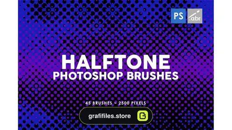 براش نقطه ایی فتوشاپ Halftone Photoshop Stamp Brushes