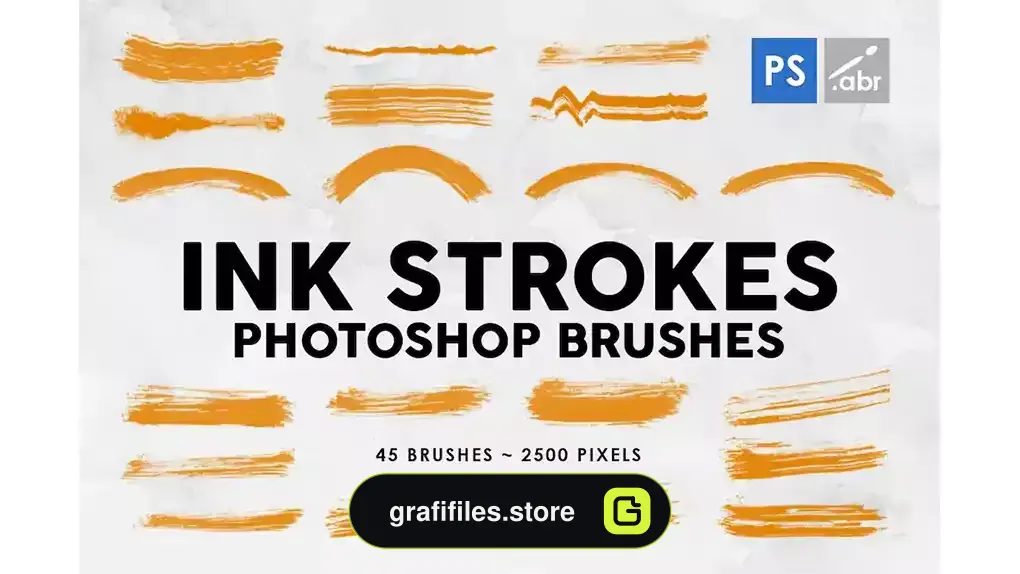 براش جوهر فتوشاپ Ink Strokes Photoshop Stamp Brushes