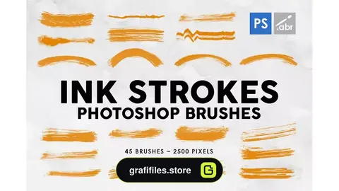 براش جوهر فتوشاپ Ink Strokes Photoshop Stamp Brushes
