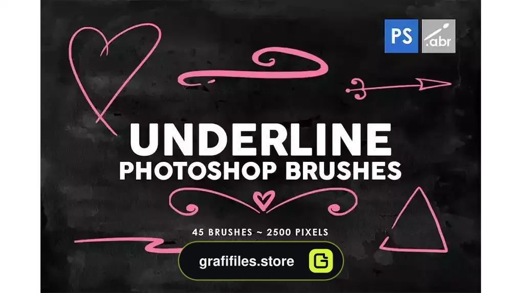 براش خط و فلش فتوشاپ Underline Photoshop Stamp Brushes Vol. 2