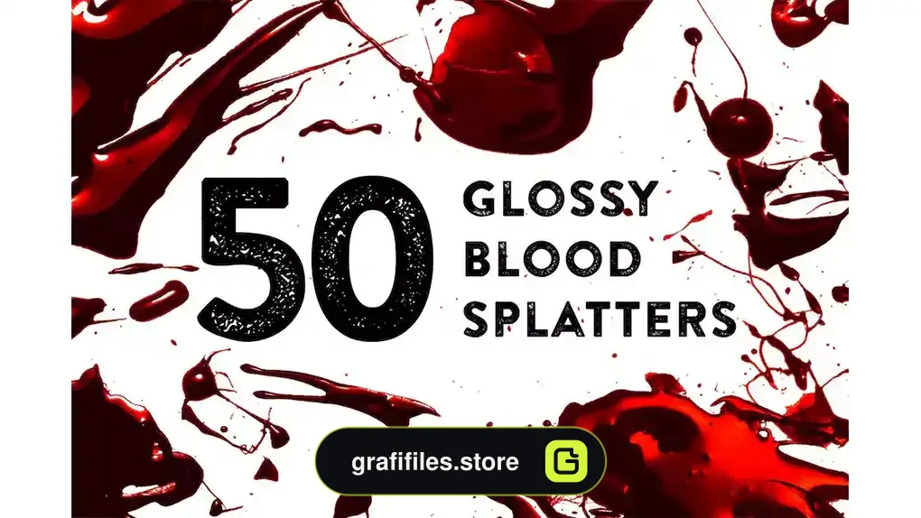 براش پاشیدن خون فتوشاپ Glossy Blood Splatters