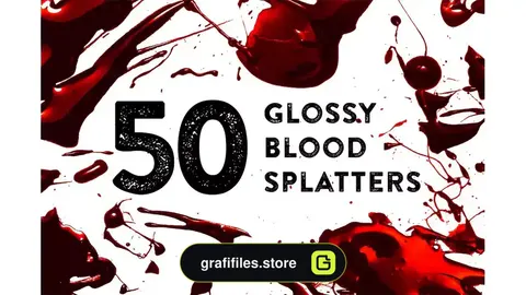 براش پاشیدن خون فتوشاپ Glossy Blood Splatters