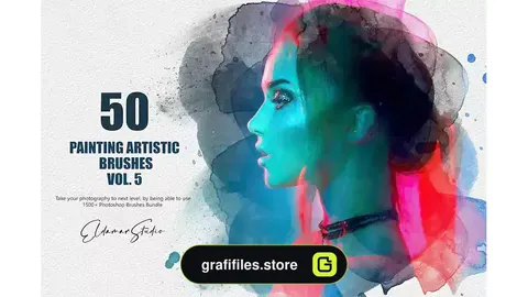 براش نقاشی دیجیتال فتوشاپ Painting Artistic Brushes - Vol. 5