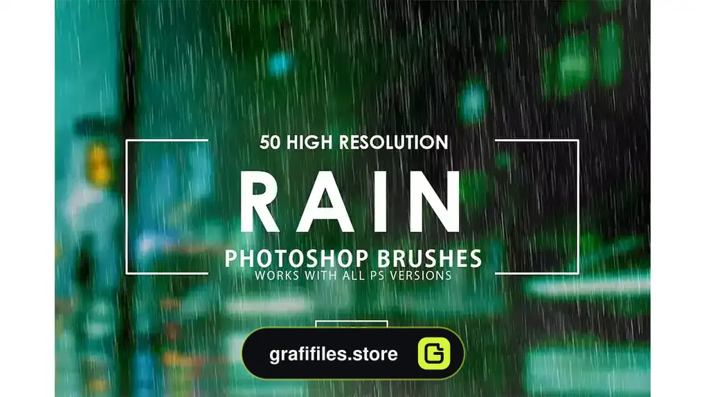 براش باران فتوشاپ Rain Photoshop Brushes