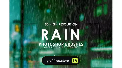 براش باران فتوشاپ Rain Photoshop Brushes