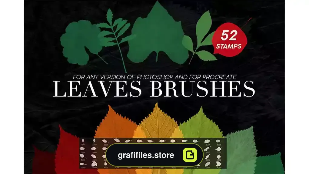 براش برگ درخت فتوشاپ Leaves Photoshop Stamp Brushes